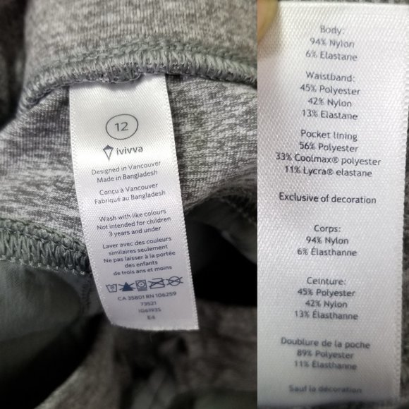 Ivivva Gray Mid Rise Live To Move Studio Crop - Picture 3 of 3